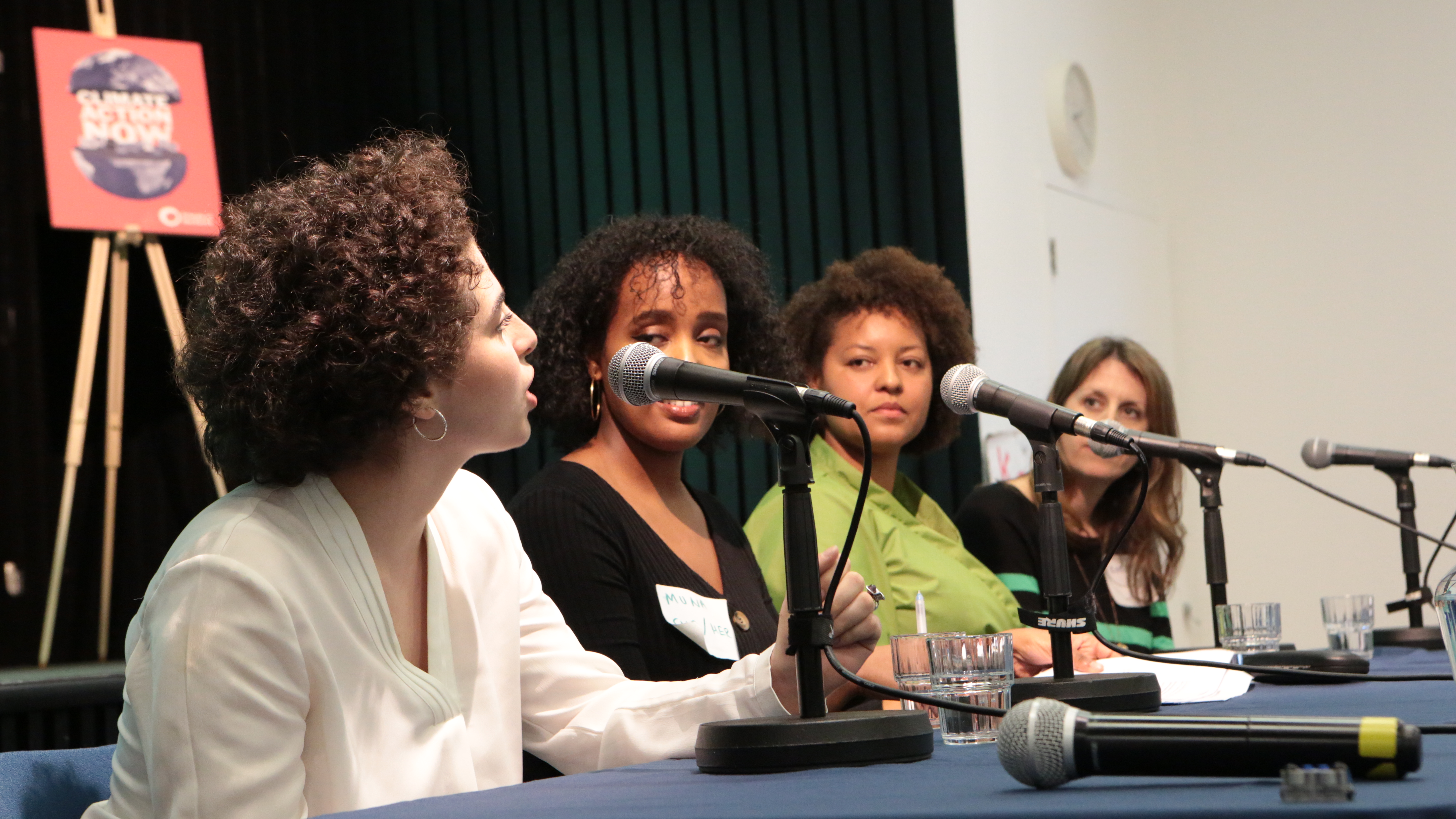 Panel of four women speakers at Climate Action Group kick-off event