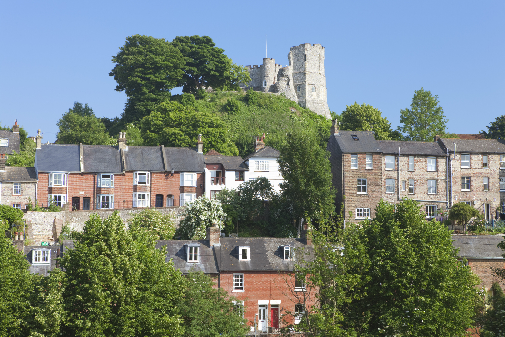 Lewes with Lewes Castle in the background