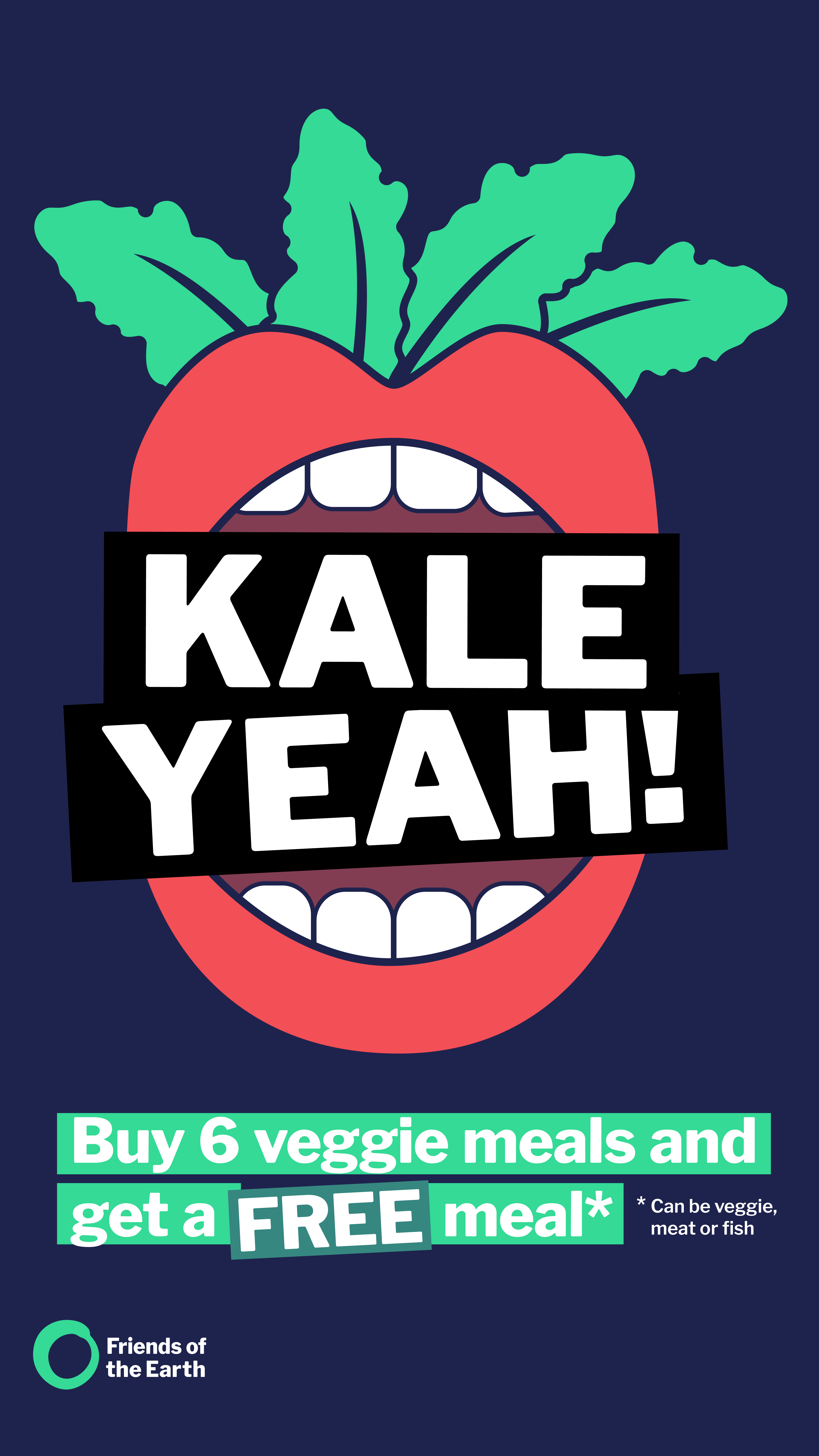 Kale Yeah! logo and text explaining how the loyalty scheme works