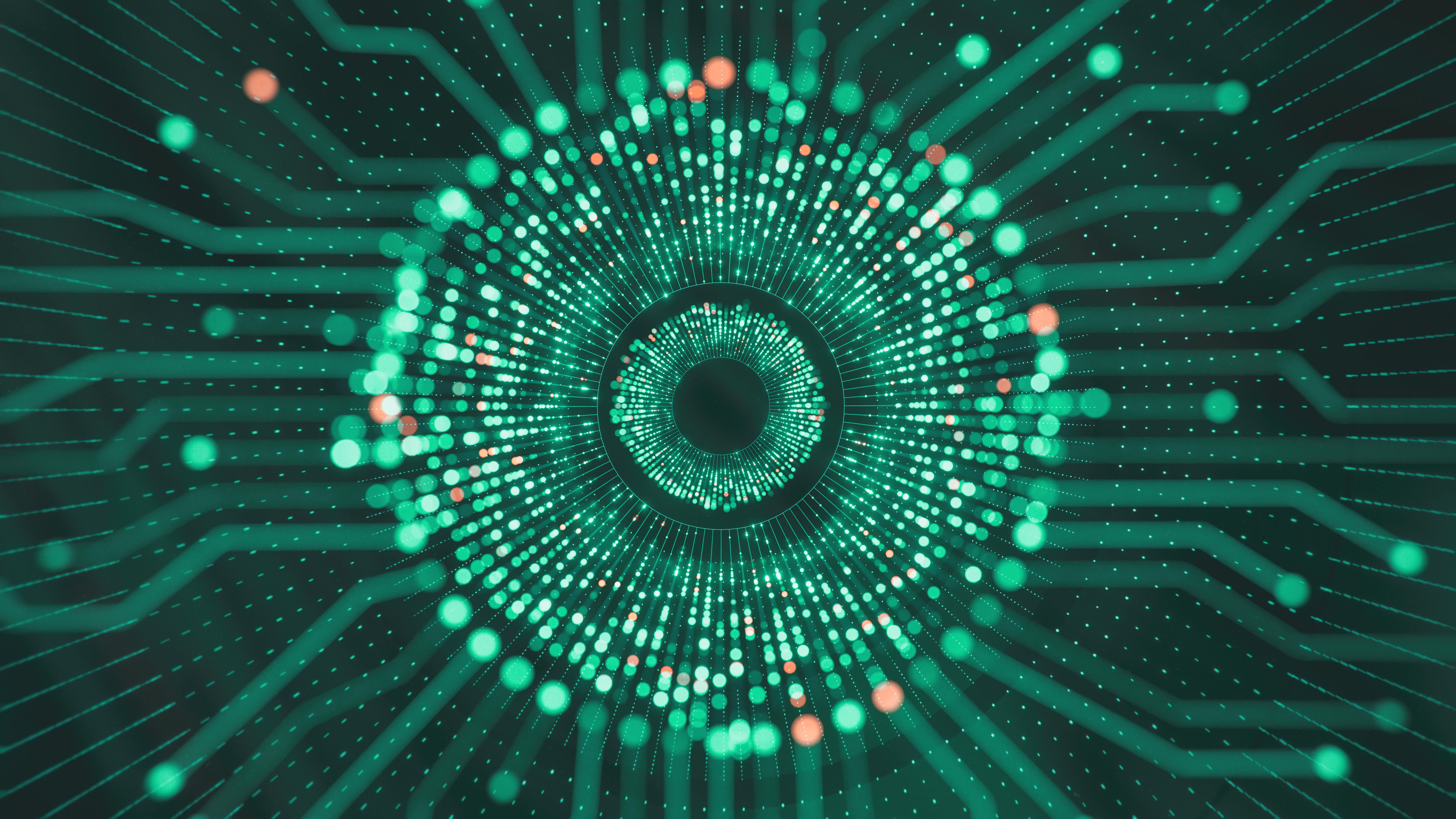 Futuristic 3D illustration of glowing data structures, representing complex quantum algorithms, data processing and advanced computing systems.
