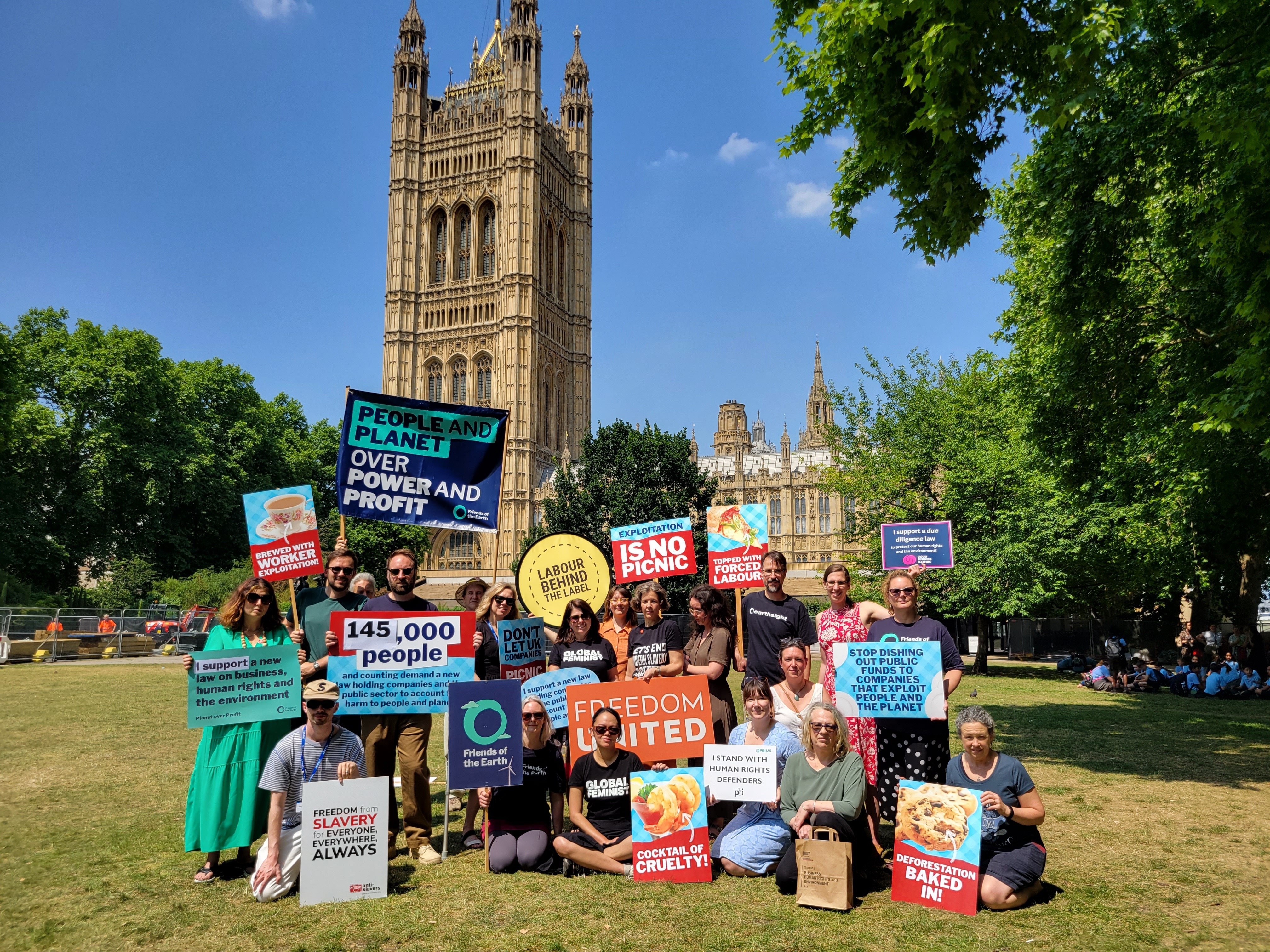 Activists outside Westminster
