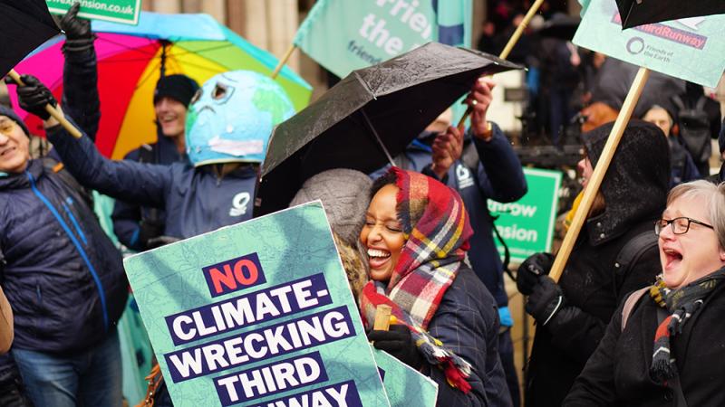 People at climate change protest