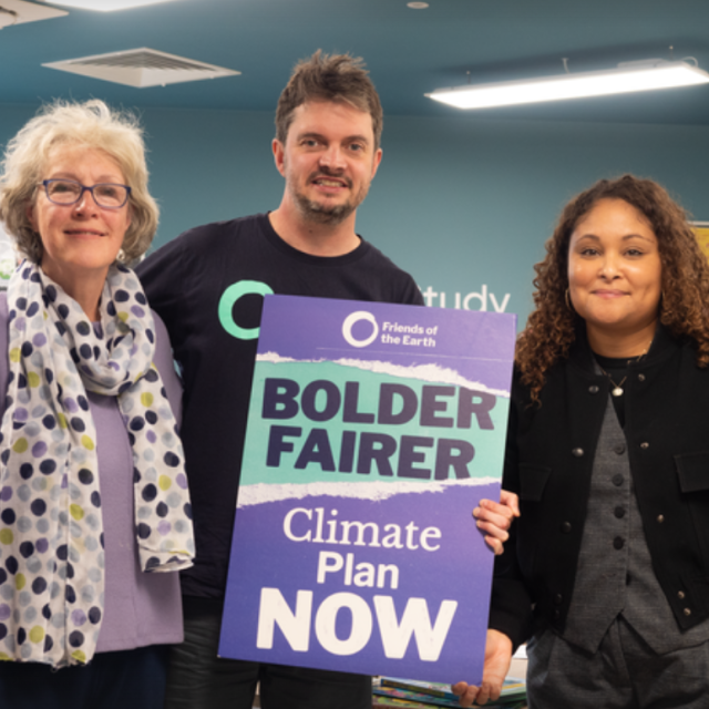 Croydon Friends of the Earth demanding a bold and fair climate plan.